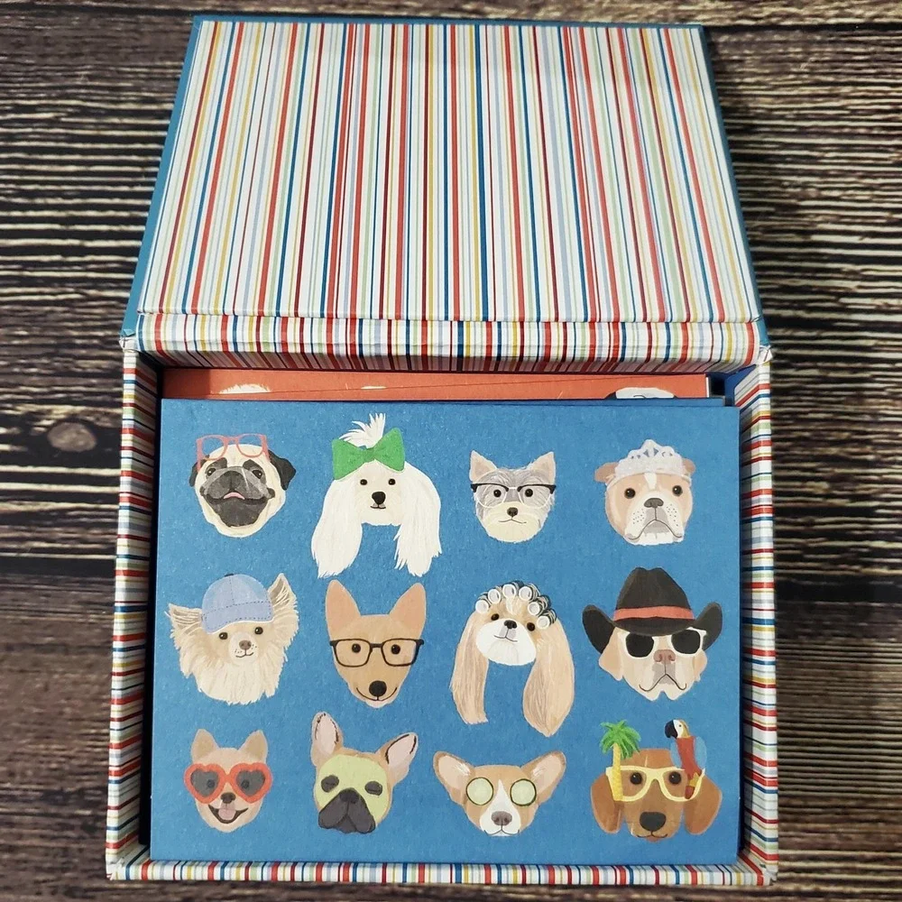 Papyrus Pop Art Dog And Cat Cards Envelopes New Boxed Set Of 20